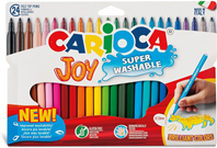 Carioca Rotuladores Joy Punta Fina | Caja de 24 rotuladores superlavables y con gran cobertura | Colores surtidos | Punta Ø 2,8 mm | 24 piezas