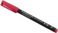 Rotulador Staedtler Lumocolor Permanente, F - 0,6mm, Rojo