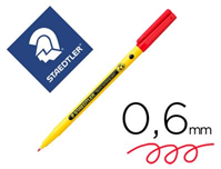 STAEDTLER Noris writing pen 307 Fineliner, carcasa de 97% plástico reciclado según ISO 14021, rojo, 1  rotulador