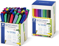 STAEDTLER Noris writing pen 307 Fineliner, carcasa de 97% plástico reciclado según ISO 14021, rojo, 1  rotulador