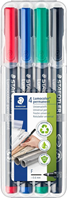 Staedtler 318 WP4. Rotuladores de punta fina Lumocolor. Estuche con 4 colores. F - 0,6mm