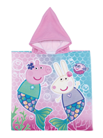 PONCHO DE MICROFIBRA CON CAPUCHA DE 50X100CM DE PEPPA PIG