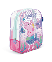 MOCHILA DE PLAYA TRANSPARENTE DE 31X25X23CM DE PEPPA PIG