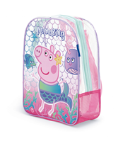 MOCHILA DE PLAYA TRANSPARENTE DE 31X25X23CM DE PEPPA PIG