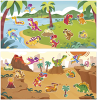 Pegatinas reposicionables gruesas Dinos - 2 años