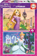 Educa - Disney Princess | Set de 2 Puzzles Infantiles con 48 Piezas. Medidas: 28 x 20 cm. Recomendados a Partir de 4 años (19997)