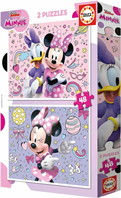 Educa - Minnie | Set de 2 puzzles infantiles con 48 piezas. Medida aproximada una vez montado: 28 x 20 cm. Compuesto por grandes piezas perfectamente acabadas. Recomendados a partir de 4 años