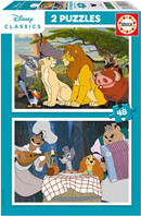 Educa - Disney Animals | Set de 2 Puzzles Infantiles con 48 Piezas. Medidas: 28 x 20 cm. Recomendados a Partir de 4 años 