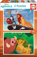 Educa - Set de 2 Puzzles Infantiles con 48 Piezas de cartón | Rey León, Disney. A Partir de 4 5 6 años