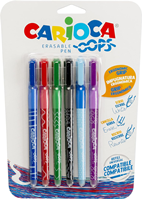BLISTER 6 BOLÍGRAFOS BORRABLES OOPS Colores Surtidos | Caja de 6 Bolígrafos Borrables Recargables con Tinta Termosensible | Para el Colegio, Universidad y Oficina | Punta de Ø 0,7 mm | 6 piezas