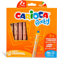 Carioca Lápices 3 en 1 con Sacapuntas Baby, 10 lápices, Multicolor