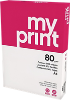 PAQUETE 500H PAPEL ECONOMY 80G R A4 MY PRINT CIE 136 MYP08000