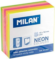 MILAN Bloc 250 notas adhesivas colores Fluo mini 50 x 50