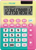 MILAN Blíster calculadora 12 dígitos Sunset Amarillo - Rosa