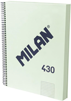 MILAN® Cuaderno A4 con tapa dura, papel cuadriculado (5 x 5 mm), 120 hojas de 95 gr/m², colección goma 430, verde