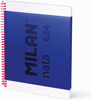 MILAN® Cuaderno A4 con espiral y tapa dura, papel cuadriculado, 80 hojas nata®, azul