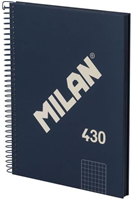 MILAN® Cuaderno A5 con tapa dura, cuadrícula 5 x 5 mm, 80 hojas de 95 gr/m², colección 430, azul