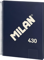 MILAN® Cuaderno A4 con tapa dura, cuadrícula 5x5mm, 80 hojas, papel de 95 gr/m², serie 1918, azul