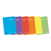 CUADERNO A5 PAUTA 2,5MM 80H 90GR TAPA PLASTICO SURTIDO 6 COLORES ENRI