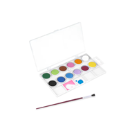 ACUARELAS Estuche 12 Pastillas 22 mm Colores Surtidos + Pincel Jovi