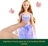 Mattel Universal Pictures Wicked: For Good Glinda Muñeca cantarina con Ropa de Quita y pon, Inspirada en la película, Canta “For Good” en inglés, JFM10