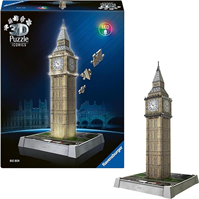 Ravensburger - Puzzle 3D Adultos Iconics: Big Ben LED | Puzzles 3D para Adultos | Maquetas para Montar De 216 Piezas | Regalo Adulto | Regalo Navidad