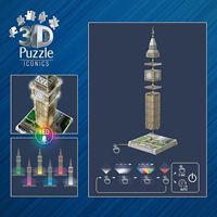 Ravensburger - Puzzle 3D Adultos Iconics: Big Ben LED | Puzzles 3D para Adultos | Maquetas para Montar De 216 Piezas | Regalo Adulto | Regalo Navidad