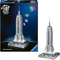 Ravensburger - Puzzle 3D Adultos Iconics: Empire State LED | Puzzles 3D para Adultos Y Niños De 8 Años O Más | Maquetas para Montar De 241 Piezas 