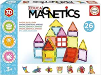 Educa - Magnetics | Juego Educativo de construcción 3D magnético con 26 Piezas para niños, construye Figuras geométricas desarrollando la Creatividad e imaginación. A Partir de 3 años (20022)