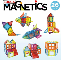 Educa - Magnetics | Juego Educativo de construcción 3D magnético con 26 Piezas para niños, construye Figuras geométricas desarrollando la Creatividad e imaginación. A Partir de 3 años (20022)