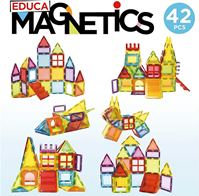 Educa - Magnetics | Juego Educativo de construcción 3D magnético con 42 Piezas para niños, construye Figuras geométricas desarrollando la Creatividad e imaginación. A Partir de 3 años (20023)