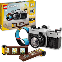 LEGO Creator 3 en 1 Cámara Retro de Juguete Convertible en Videocámara y Televisor, Decoración para Dormitorio y Accesorio de Escritorio, Regalo de Fotografía para Niños y Niñas de 8 Años o Más 31147