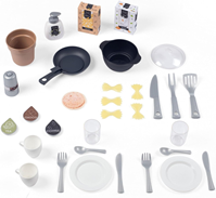 Smoby -Cocina Infantil Loft, Diseño Industrial, Amplias Funciones de Juego, Área Cocina, Fregadero, Horno, Nevera, Máquina Café, 32 Accesorios, Juguete Niños Niñas A Partir de 3 años