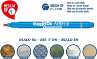 Rotulador carioca acrilico paint marker punta media tip estuche de 24 unidades colores surtidos
